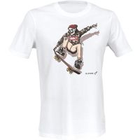 Camiseta DEFCON 5 Skull Skateboard blanca
