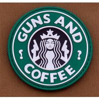 Parche goma 3D Guns & Coffee