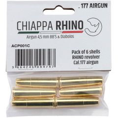 6 Cartuchos para Revólver CHIAPPA Rhino CO2 4.5mm