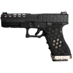 Pistola AW G17 Hex-Cut Negra GBB 6mm 
