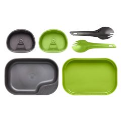 Conjunto de platos y cubiertos WILDO® Camp-A-Box verde lima / gris