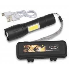 Linterna recargable por USB con zoom 350 lumens