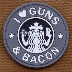 Parche goma 3D I Love Guns & Bacon
