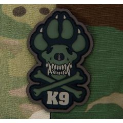 Parche goma 3D K9 Skull verde