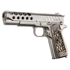 Pistola WE M1911 Hex Cut Silver Full Metal GBB 6mm